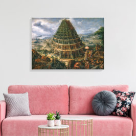 De toren van Babel | Marten van Valckenborch | Canvas Afdruk