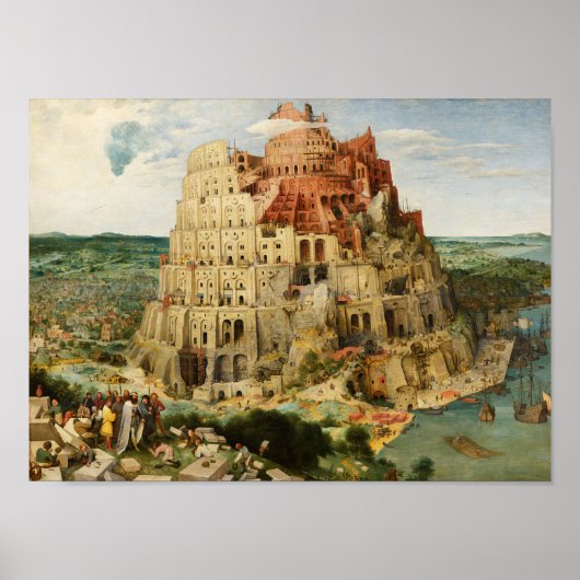 De toren van Babel, Pieter Breugel de Ouder Poster (Voorkant)