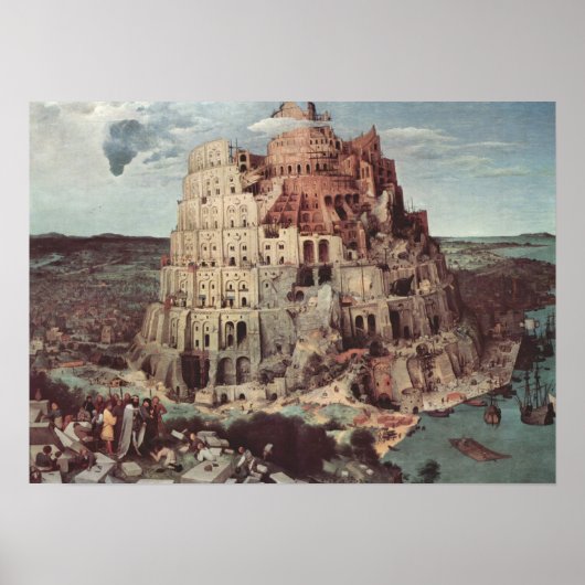 De toren van Babel - Pieter Bruegel de Ouder Poster (Voorkant)