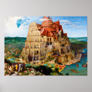 De toren van Babel Pieter Bruegel de Oudere kunst Poster