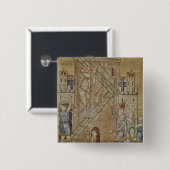 De toren van Babel uit het Atrium Vierkante Button 5,1 Cm (Voorkant /achterkant)