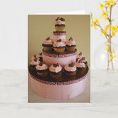 De Toren van Cupcake Kaart (Gele Bloem)