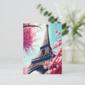 De Toren van Effiel in de lente Briefkaart (Staand voorkant)