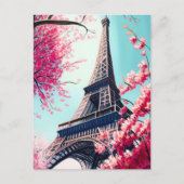 De Toren van Effiel in de lente Briefkaart (Voorkant)