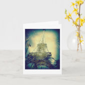 De Toren van Eiffel, de Druk van de Kunst, Blauw Kaart (Gele Bloem)