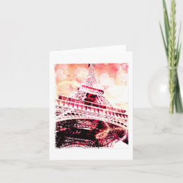 De Toren van Eiffel, Roze en Abrikoos, Spatie Kaart