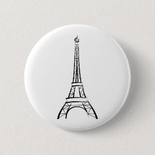 De Toren van Eiffel van de penseelstreek Ronde Button 5,7 Cm