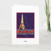De Toren van Eiffel, van Parijs met Liefde Feestdagen Kaart (Achterkant)