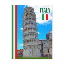 De toren van Pisa en de Italiaanse vlag