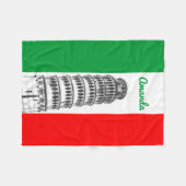 De toren van Pisa en de Italiaanse vlag Fleece Deken (Voorkant (Horizontaal))