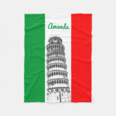 De toren van Pisa en de Italiaanse vlag Fleece Deken (Voorkant)