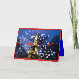 De torenKerstmis van Eiffel Feestdagen Kaart