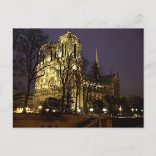 De torens van Notre Dame 's nachts in Parijs Briefkaart (Voorkant)