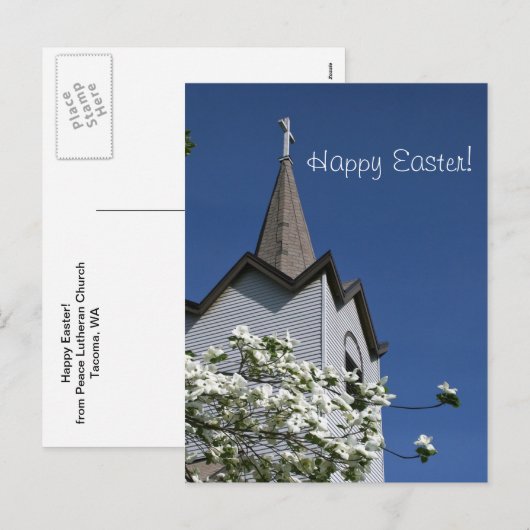 De Torenspits van de kerk en het Briefkaart van de (Voorkant / Achterkant)