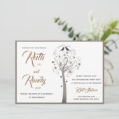 De Tortelduifjes Hebreeuwse Joodse bruiloft nodige Kaart (Staand voorkant)