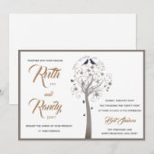 De Tortelduifjes Hebreeuwse Joodse bruiloft nodige Kaart (Voorkant / Achterkant)