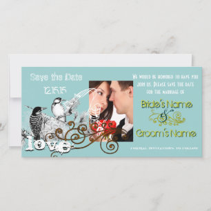 De  Tortelduifjes sparen de Datum Uw Foto Save The Date