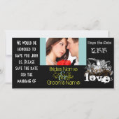 De Tortelduifjes sparen de Datum Uw Foto Save The Date (Voorkant)