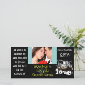 De Tortelduifjes sparen de Datum Uw Foto Save The Date (Staand voorkant)