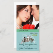 De Tortelduifjes sparen de Datum Uw Foto Save The Date (Voorkant / Achterkant)