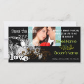 De  Tortelduifjes sparen de Datum Uw Foto Save The Date (Voorkant)