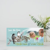 De  Tortelduifjes sparen de Datum Uw Foto Save The Date (Staand voorkant)