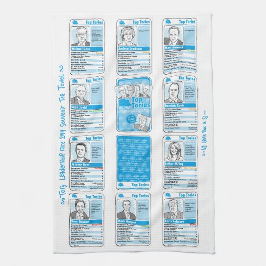 De Tory Leadership Race Souvenir Tea Towel van 201 Theedoek (Verticaal)