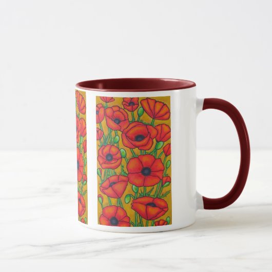 De Toscaanse Mok van de Koffie van Papavers (Rechts)