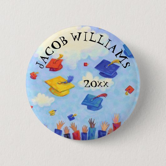 De Toss van de Korp van de graad voegt Naam en Jaa Ronde Button 5,7 Cm (Voorkant)