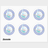 De Tot Spot_Speelgoed Boat (multicolor) duckie Ronde Sticker (Vel)