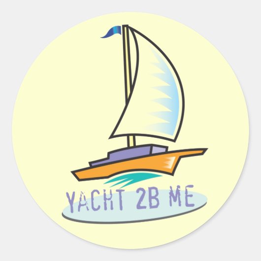 De Tot Spot_Yacht 2B Me™ Logo Boat Ronde Sticker (Voorkant)
