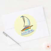 De Tot Spot_Yacht 2B Me™ Logo Boat Ronde Sticker (Envelop)