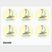 De Tot Spot_Yacht 2B Me™ Logo Boat Ronde Sticker (Vel)