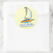 De Tot Spot_Yacht 2B Me™ Logo Boat Ronde Sticker (Tas)