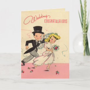 De totaal Retro Gelukwensen van het Huwelijk Kaart