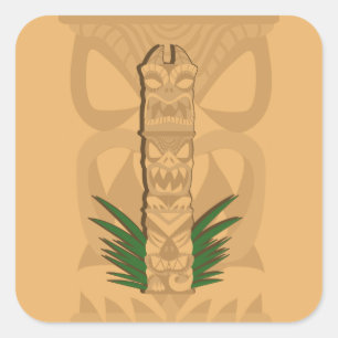 De Totem van Tiki van de dinosaurus Vierkante Sticker