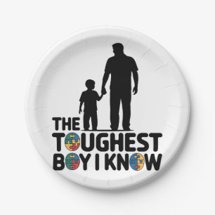 De Toughste Jongen Die Ik Ken Autisme Vaderdag Papieren Bordje