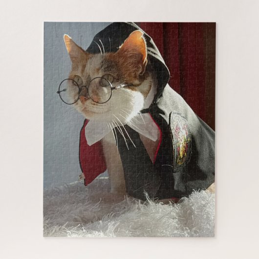 De tovenaar kat puzzel legpuzzel (Verticaal)