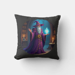 De tovenaar raadpleegt zijn magische kristal kussen