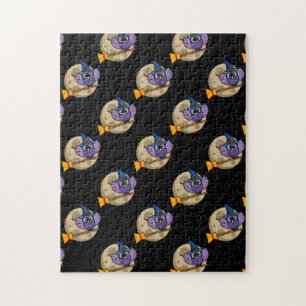 De Tovenaar van de cartoon Owl die op het Patroon Legpuzzel