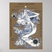 De tovenaar van de Kaart van Oz Zelden Poster (Voorkant)