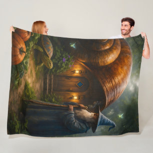 De tovenaar van de schelp fantasie slakkenhuis fle fleece deken
