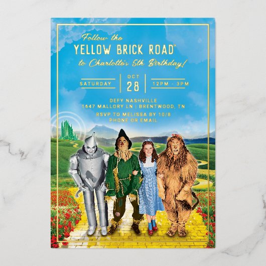 De tovenaar van de uitnodiging van Oz Birthday (Voorkant)