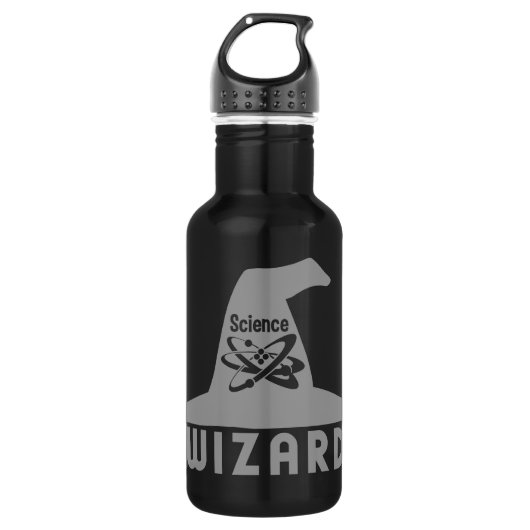 De Tovenaar van de wetenschap - kies kleur Waterfles (Voorkant)