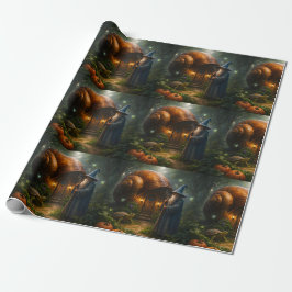 De tovenaar van het Shell fantasie mat inpakpapier