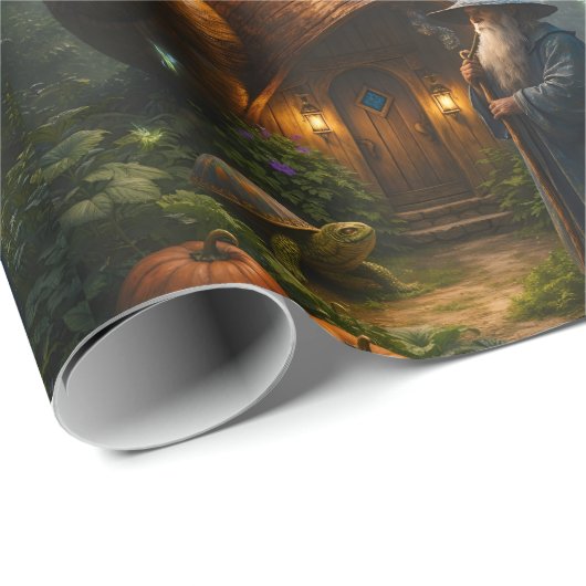 De tovenaar van het Shell fantasie mat inpakpapier (Rol Hoek)
