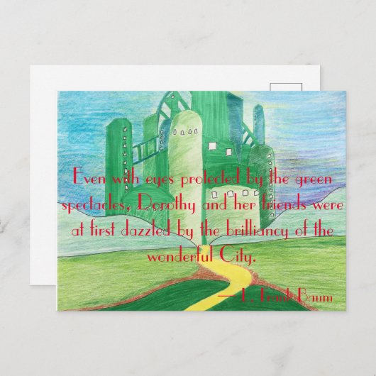 De tovenaar van Oz Art Briefkaart (Voorkant / Achterkant)