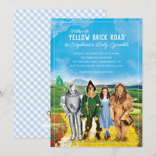 De tovenaar van Oz Classic Baby Sprinkle Kaart (Voorkant / Achterkant)