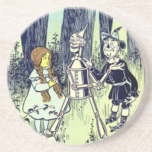 De  Tovenaar van Oz, Dorothy ontmoet de Tinman Zandsteen Onderzetter (Voorkant)