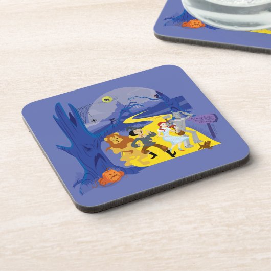 De Tovenaar van Oz™ | Halloween spookbos Bier Onderzetter (Linkerzijde)